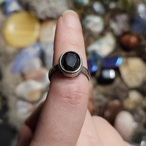 Natural Hematite Sterling Silver Size 6 Ring